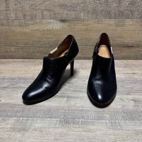 Coach Seneca Black Leather Booties Women's Size 9 - Picture 1 of 7